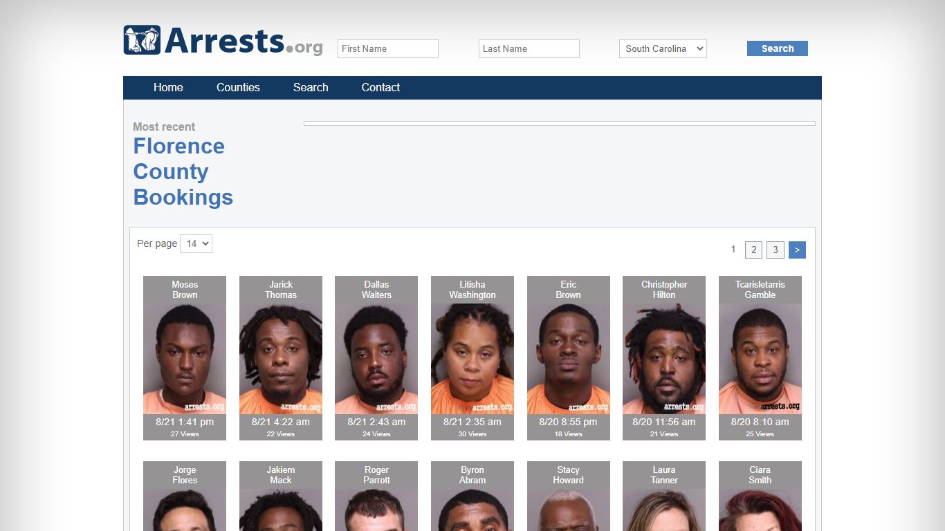 Florence County Arrests and Inmate Search